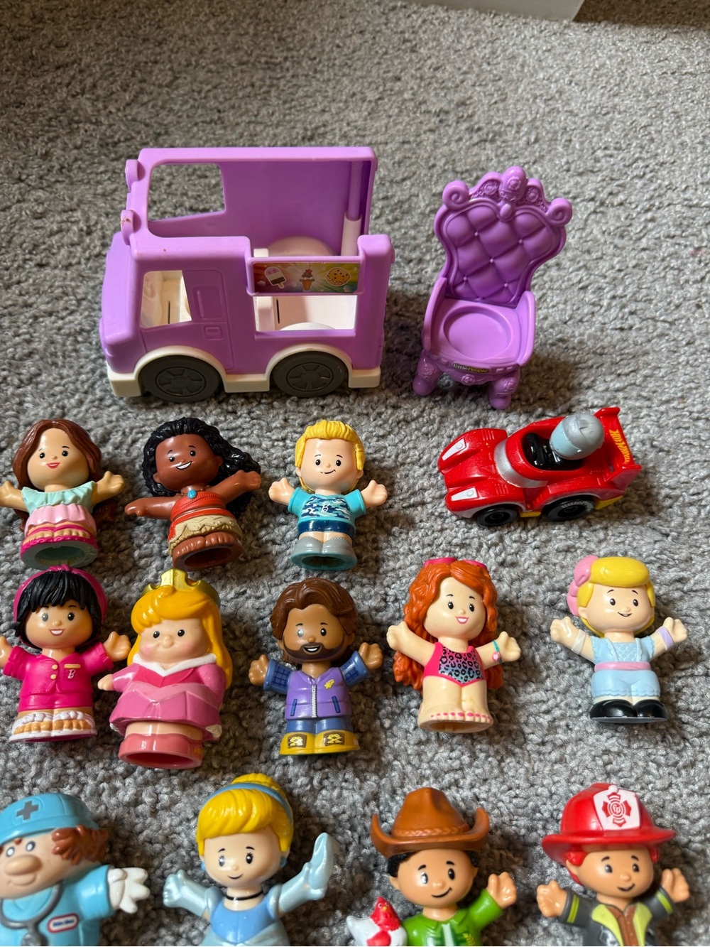 Fisher Price Little People Lot 18 Pieces Mixed Cinderella Cars Doctor Bundle Y2K - Picture 5 of 8